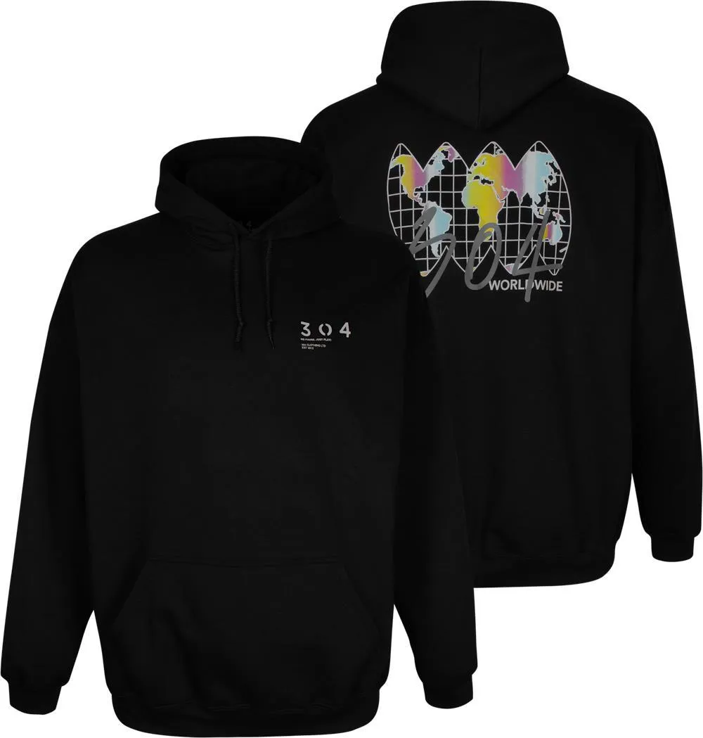 304 Globe Graphic Hoody - Black