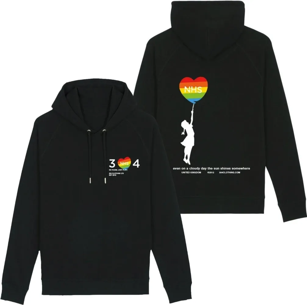 304 NHS Rainbow Hoody - Black