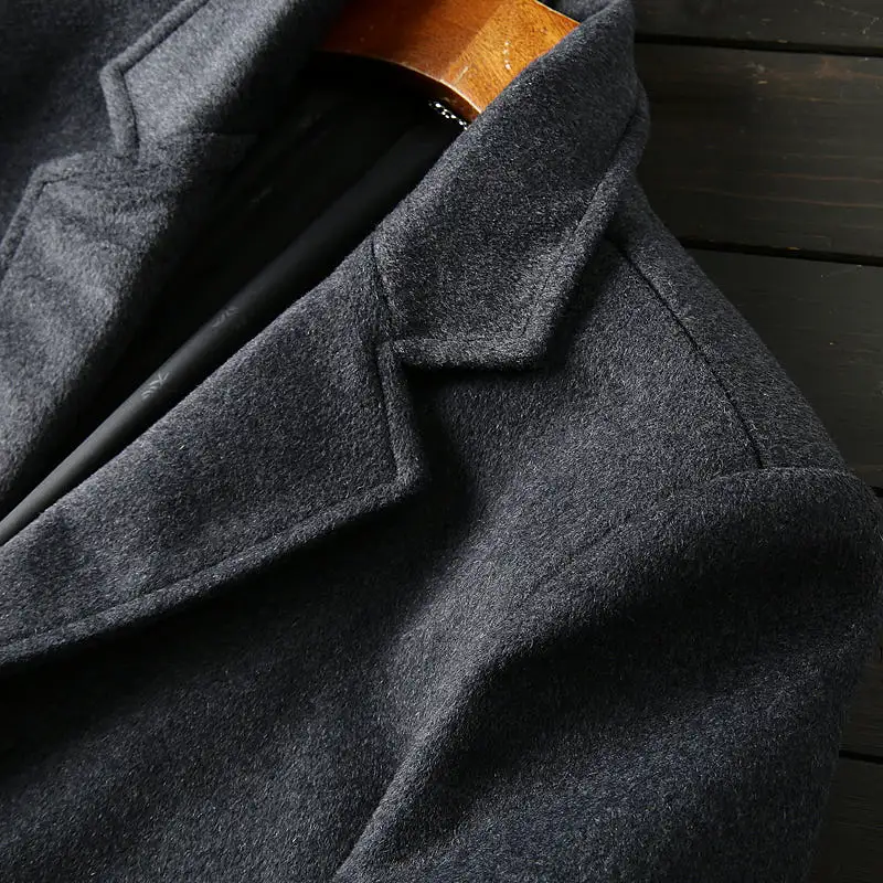 50% wool autumn and winter casual long woolen coat jacket Mens Trend Coat