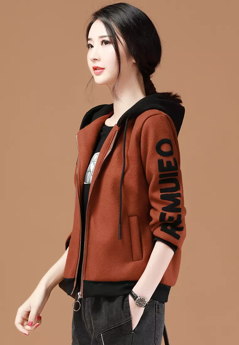 A-IN GIRLS Fashion Hooded Warm Woolen Coat