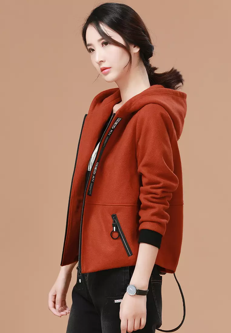 A-IN GIRLS Hooded Woolen Coat