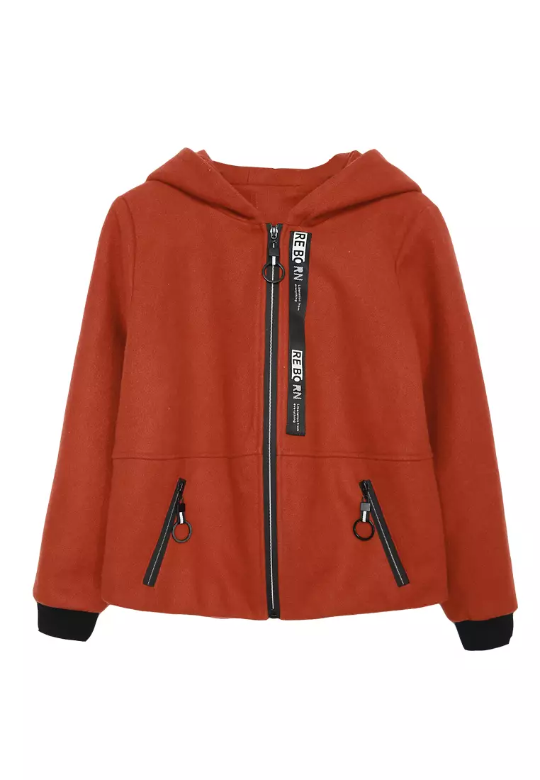 A-IN GIRLS Hooded Woolen Coat