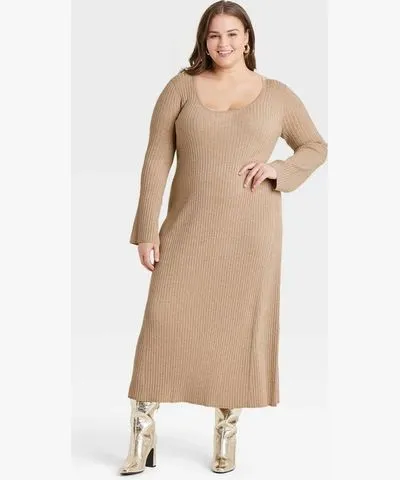 A New Day Women's Long Sleeve Maxi Sweater Dress