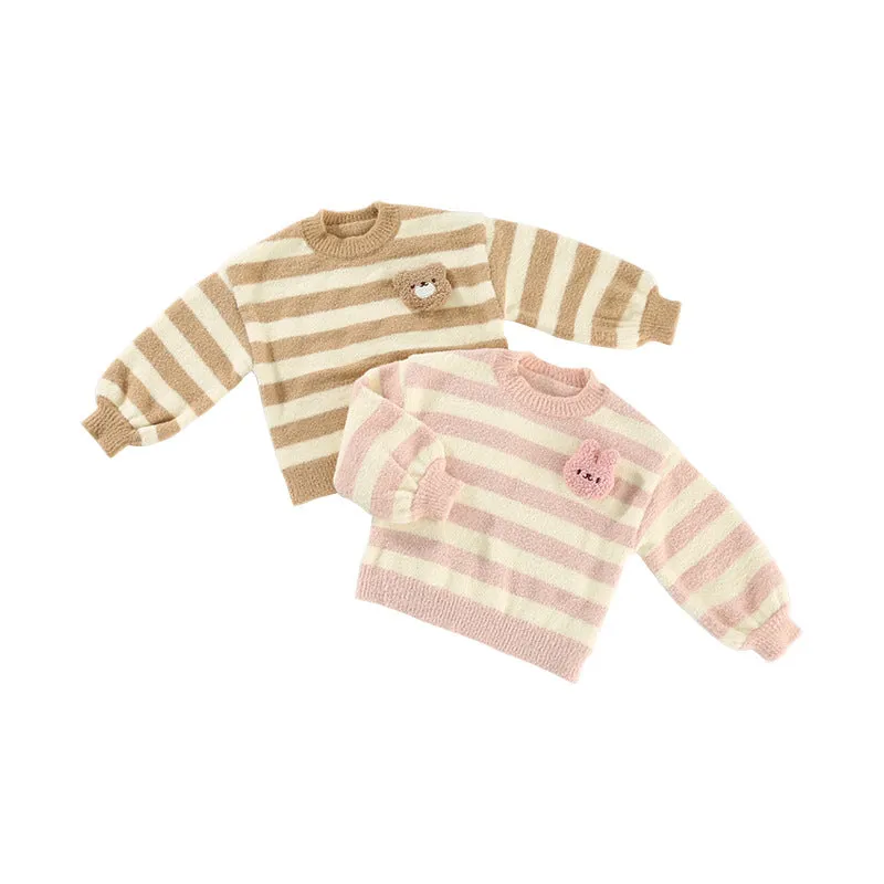 Baby Kid Girls Striped Cartoon Sweaters Wholesale 231019141