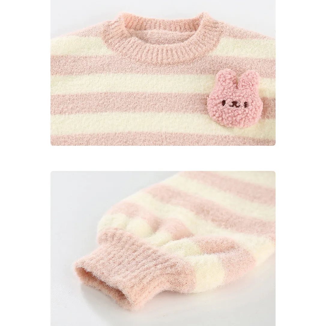 Baby Kid Girls Striped Cartoon Sweaters Wholesale 231019141