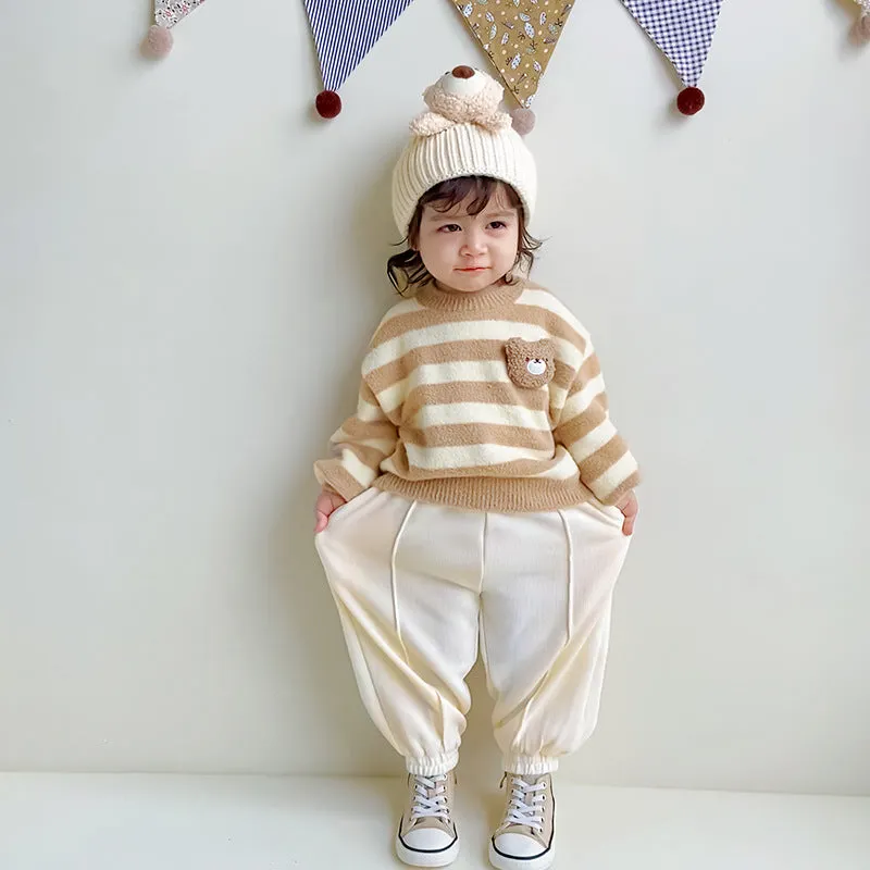 Baby Kid Girls Striped Cartoon Sweaters Wholesale 231019141