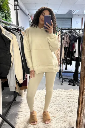 Beige Oversized Hoodie And Leggings Co-ord Set - Renee