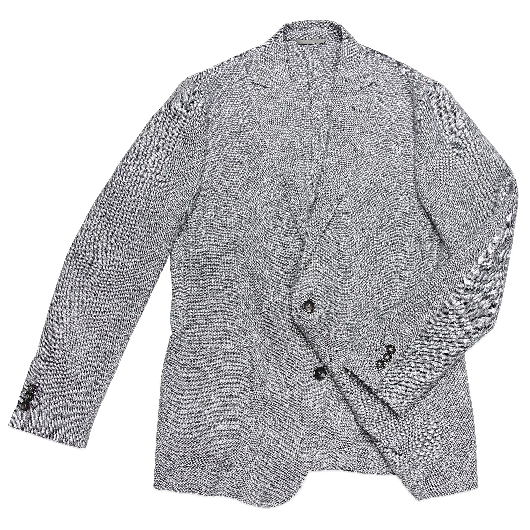 Bernat two-button blazer in delavé linen (stone grey)