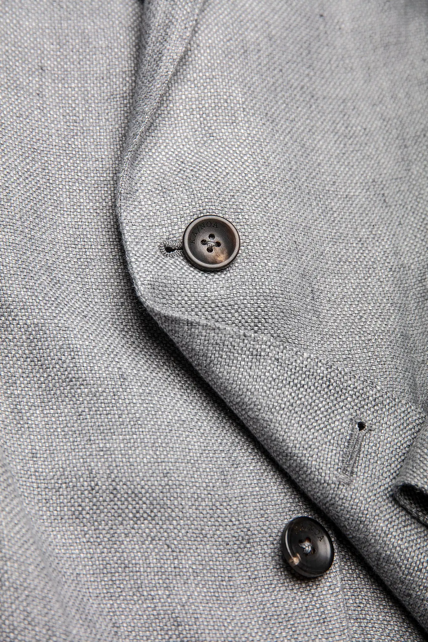 Bernat two-button blazer in delavé linen (stone grey)