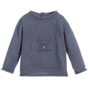 Blue Knitted Baby Sweater