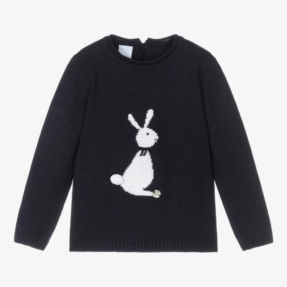 Blue Knitted Bunny Sweater