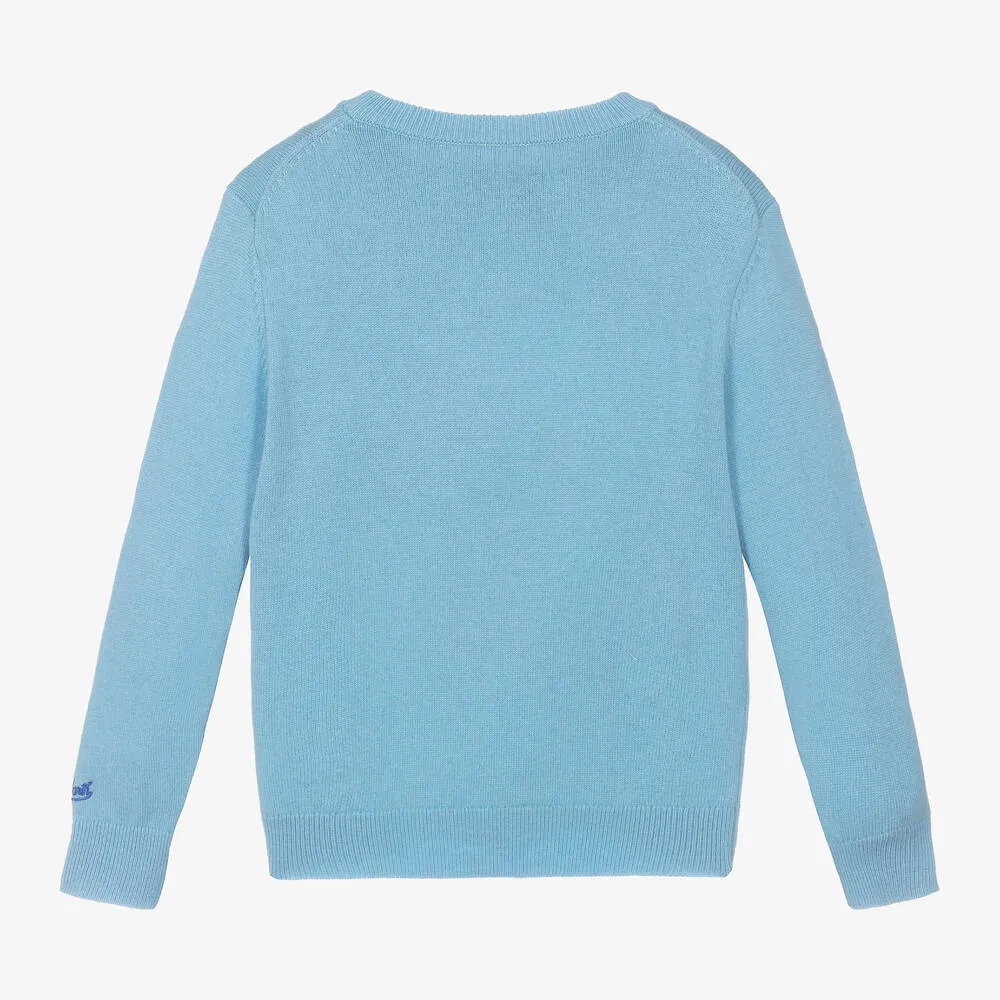 Blue Wool Knitted Sweater