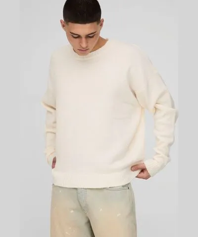 boohoo Mens Oversized Boxy Brushed Knitted Sweater