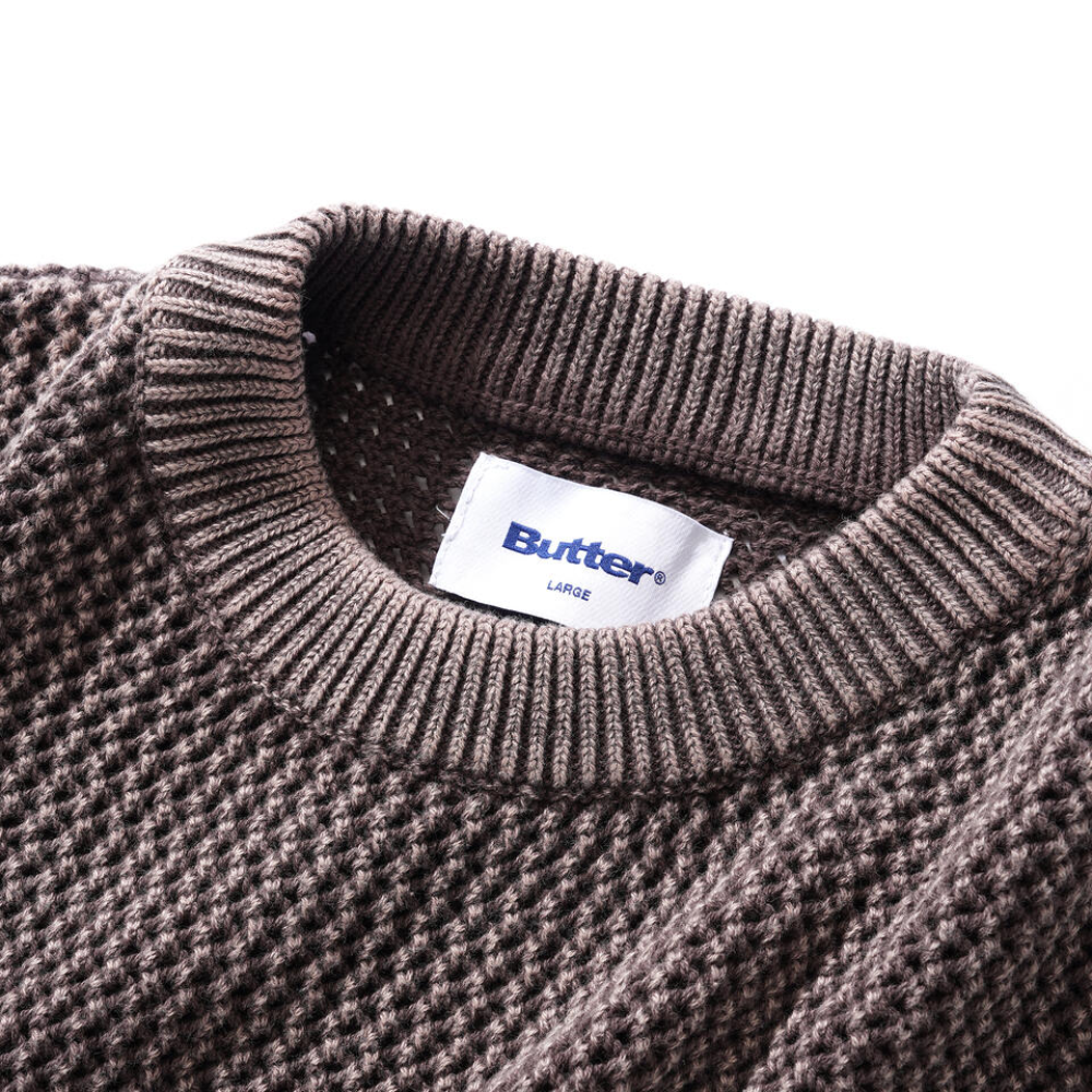 Butter Goods Washed Knitted Sweater Washed Brown