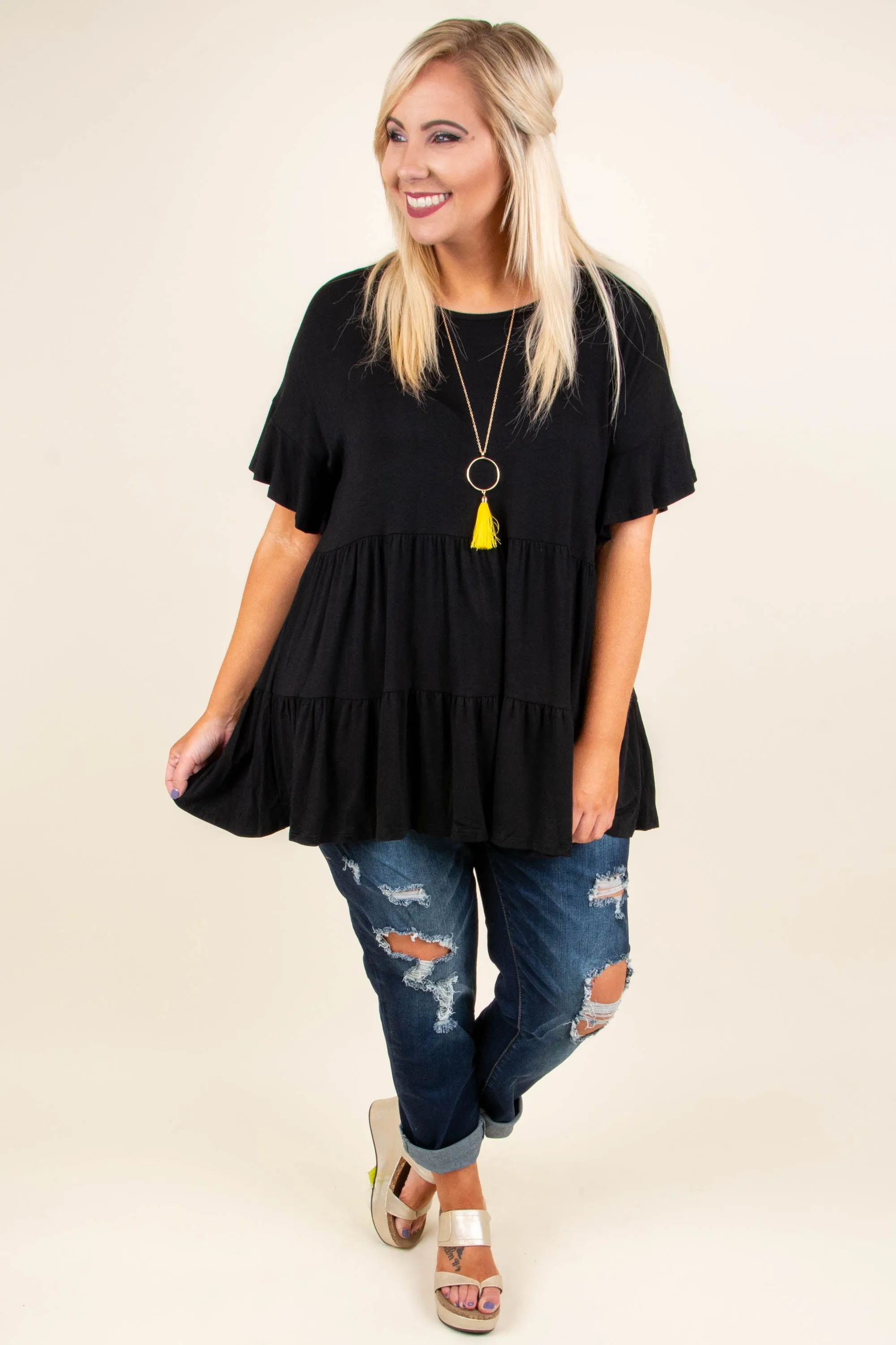 Coffee Date Tunic, Black