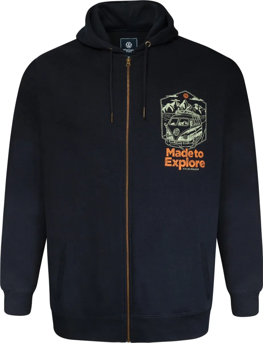 D555 Ansford Official VW Made To Explore Print Hoody - Navy