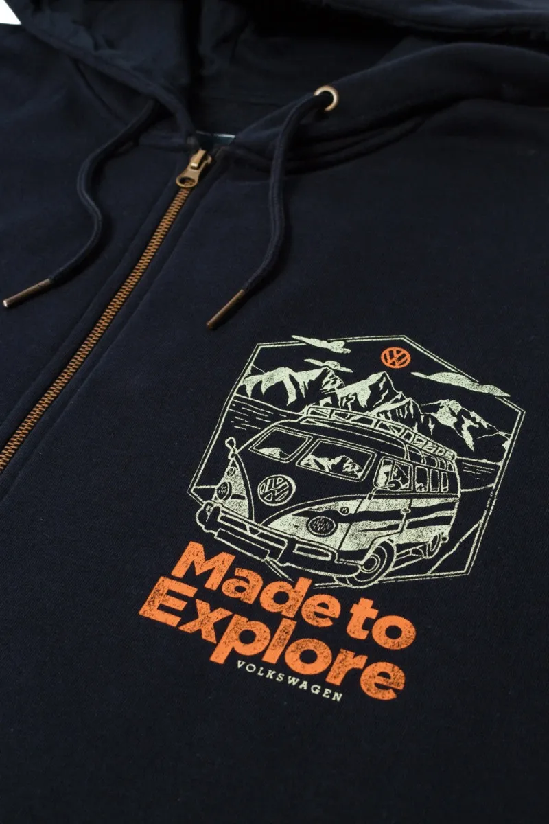 D555 Ansford Official VW Made To Explore Print Hoody - Navy