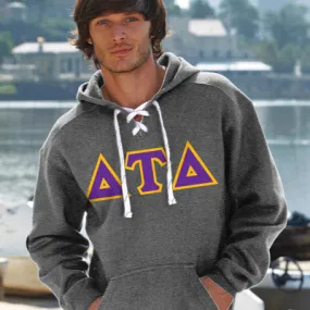 Delta Tau Delta Hockey Lace Hoodie - J8830 - TWILL