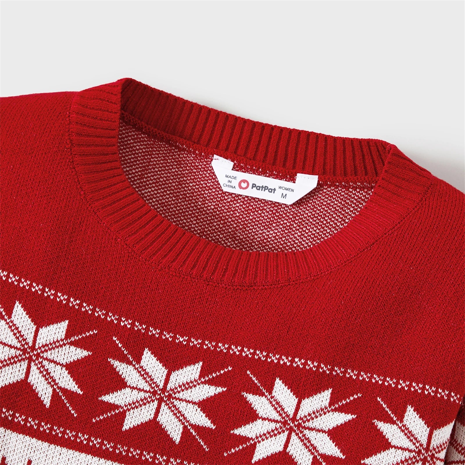 Family Christmas Sweater Matching Deer and Snowflake Long-sleeve Knitted Sweater