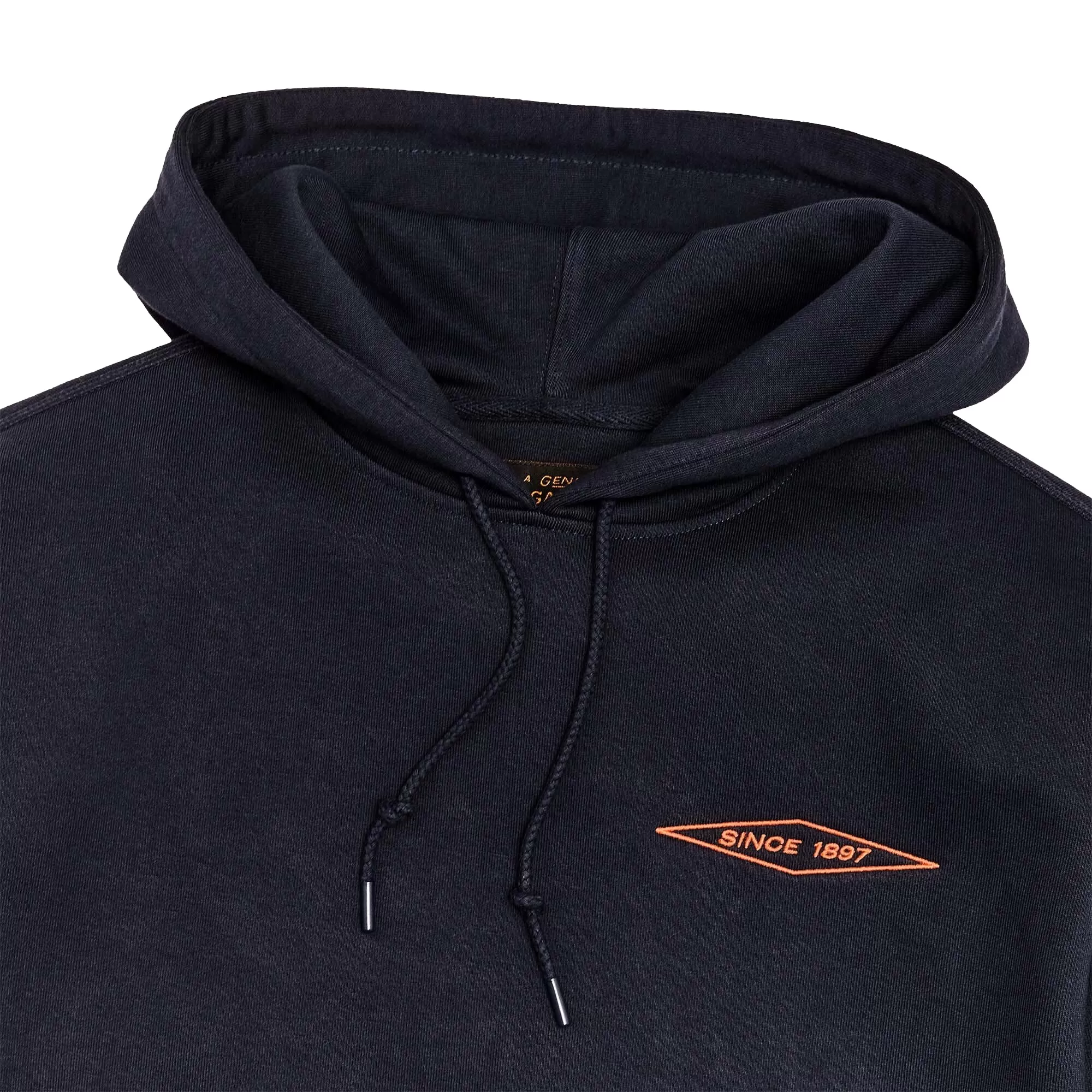 Filson Prospector Embroidered Hoodie - Navy/Blaze Diamond