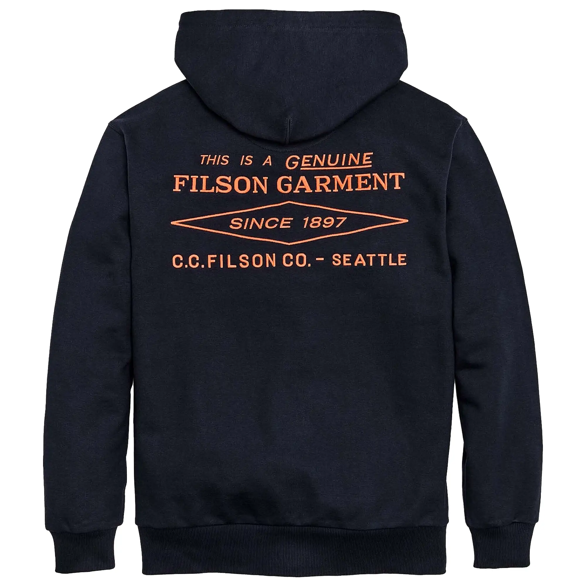 Filson Prospector Embroidered Hoodie - Navy/Blaze Diamond