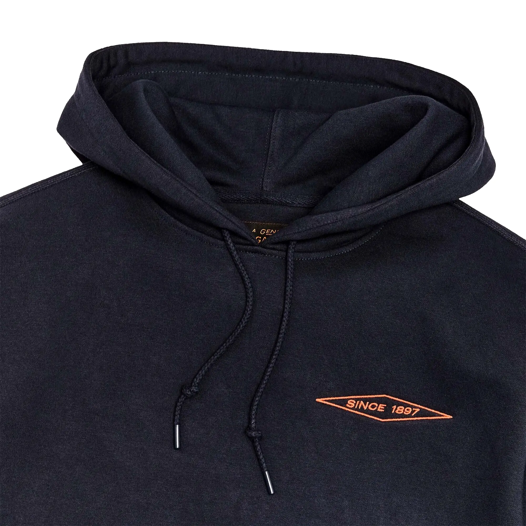 Filson Prospector Embroidered Hoodie - Navy/Blaze Diamond