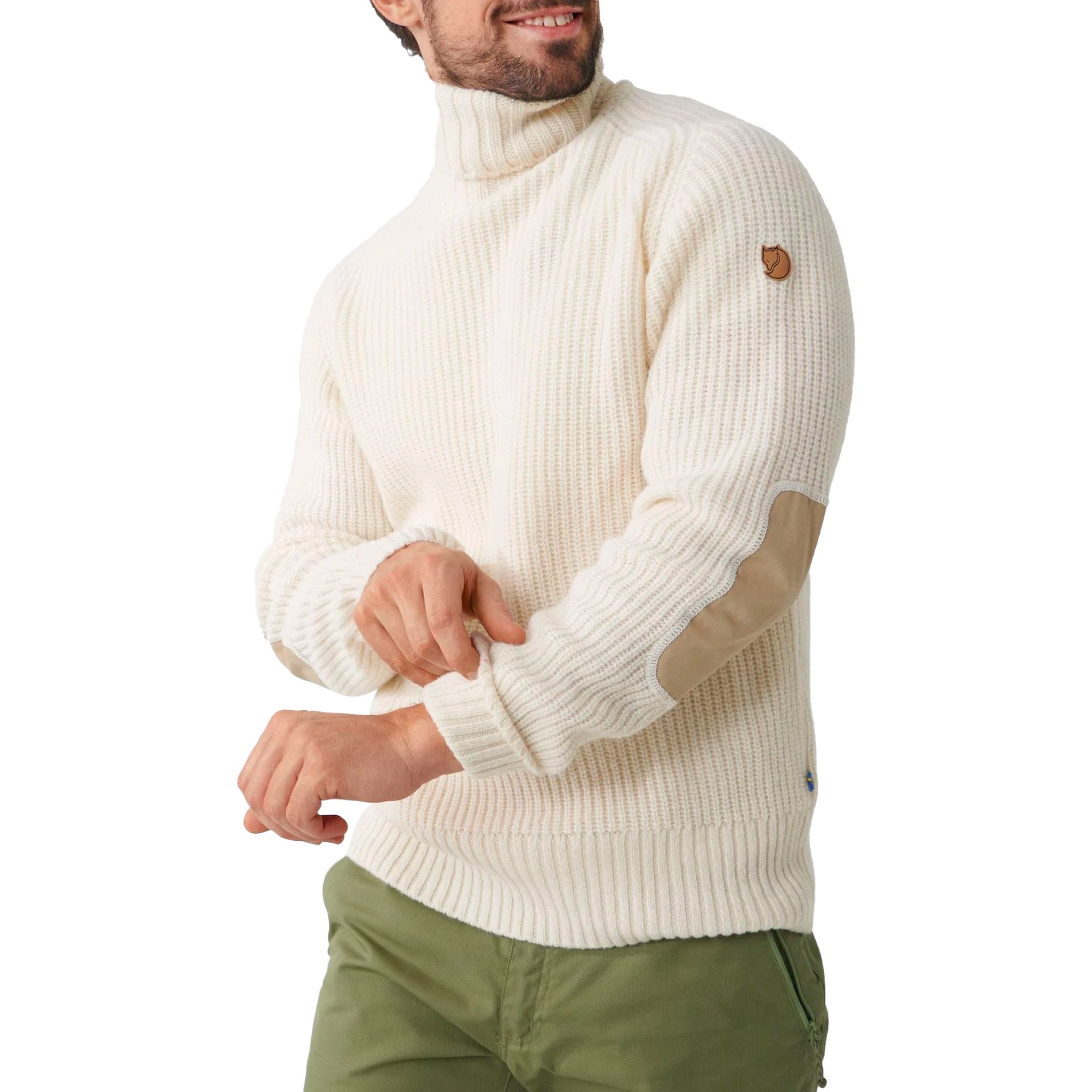 Fjallraven Ovik Roll Neck Knitted Sweater - Chalk White