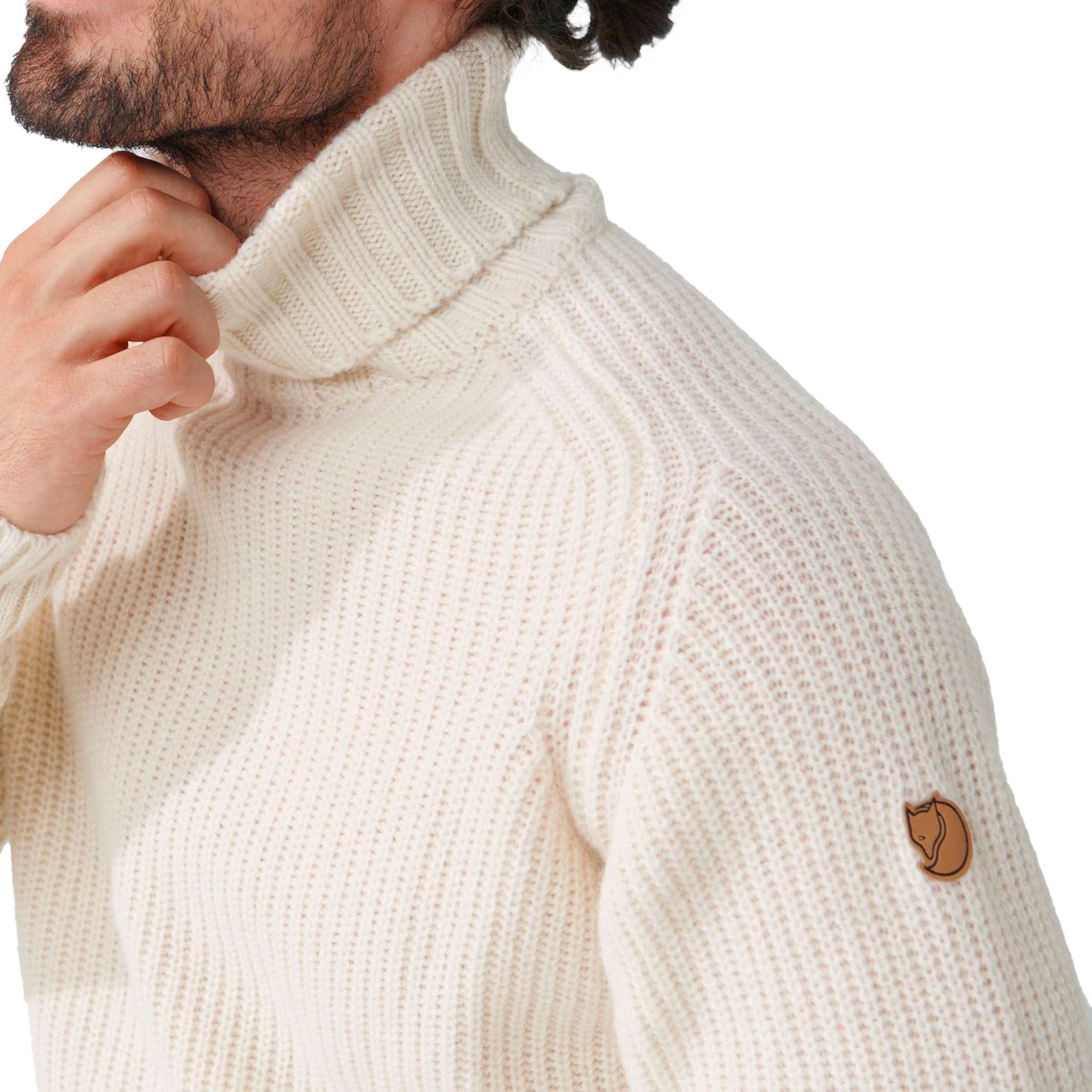 Fjallraven Ovik Roll Neck Knitted Sweater - Chalk White