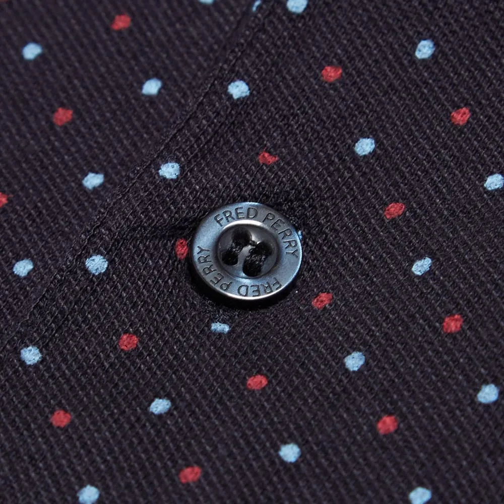 Fred Perry Polka Dot Two Button PoloNavy, Glacier & Port