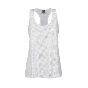 FULL STRASS TANK TOP Woman White Crystal