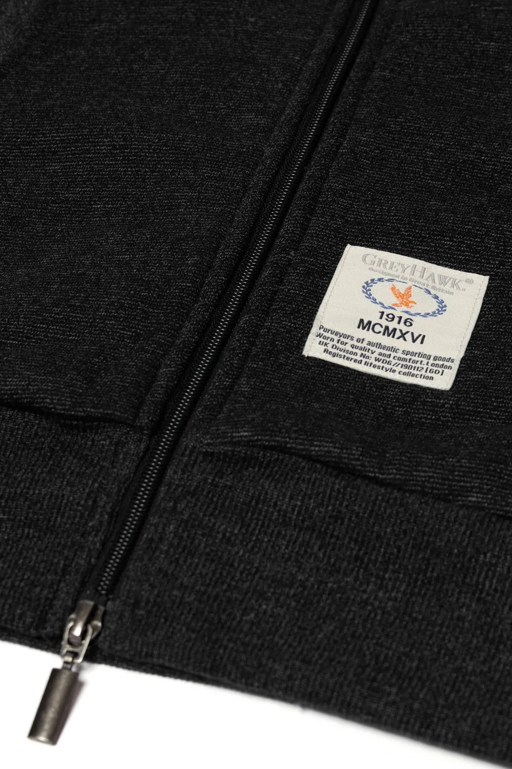 Grey Hawk Fleece Lined Zipped Hoody - Charcoal