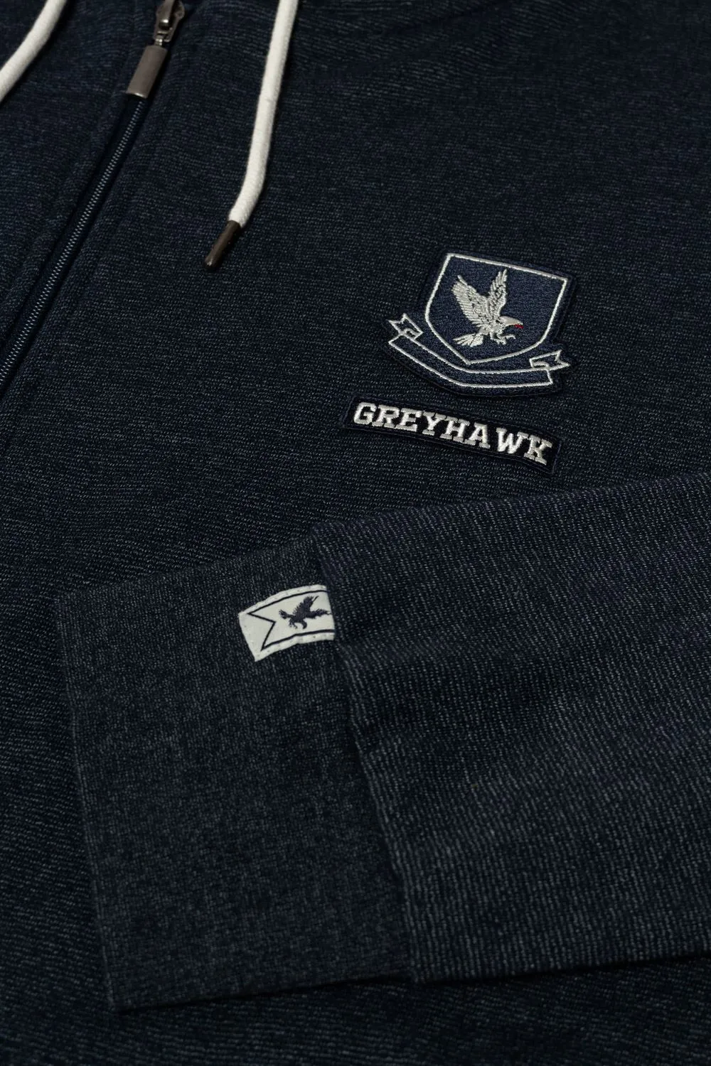 Grey Hawk Fleece Lined Zipped Hoody - Navy