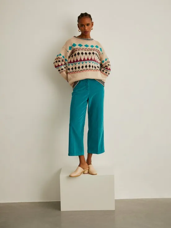 Knitted jacquard sweater