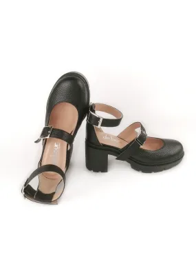 LEXIE BLACK RUBBER HEELS (7,5cm)