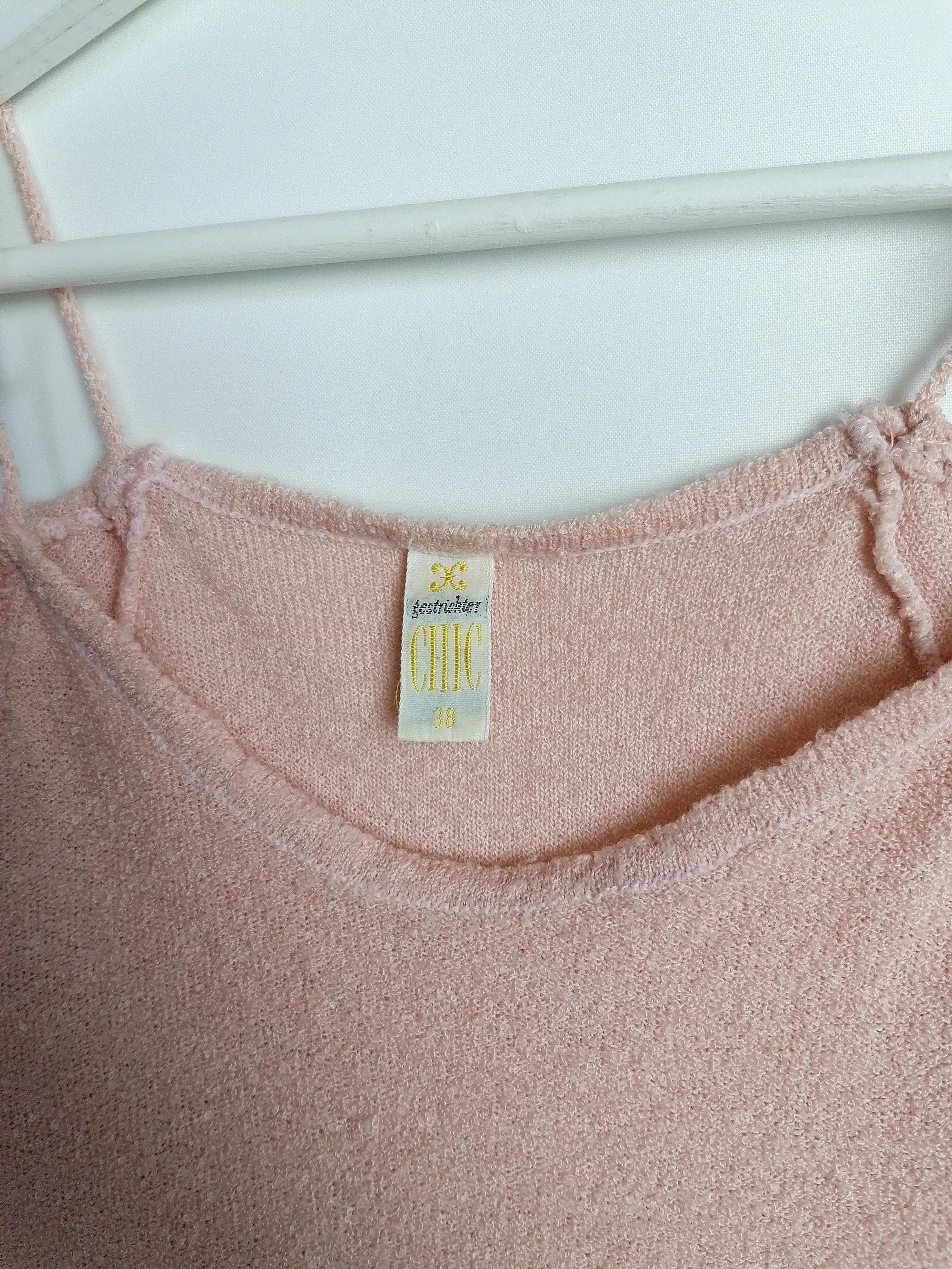 Light Pink Terrycloth Fluffy Knit Top