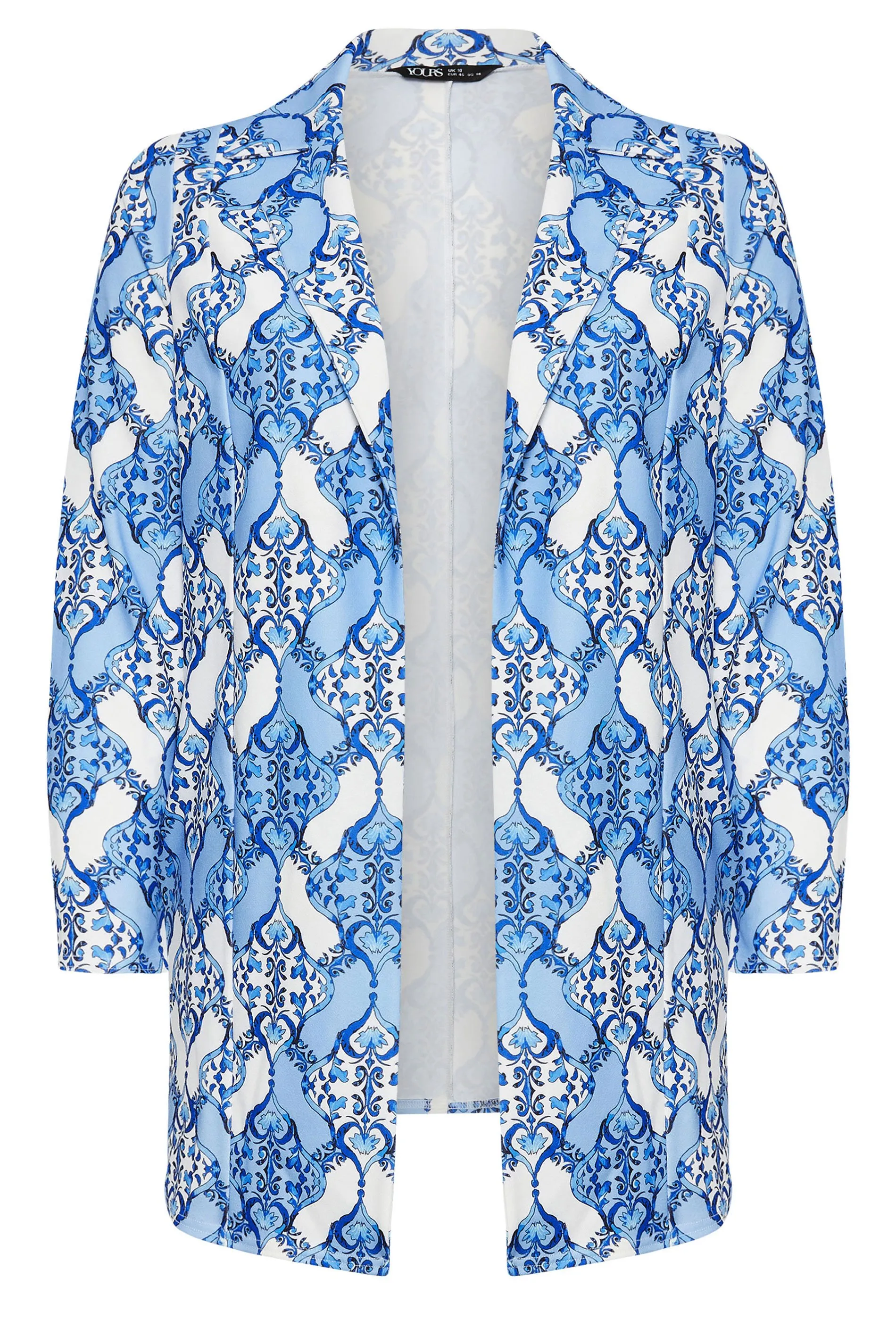 LIMITED COLLECTION Curve Blue Tile Print Blazer