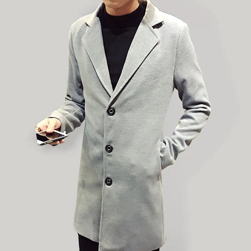 Long Woolen Men Winter Coat