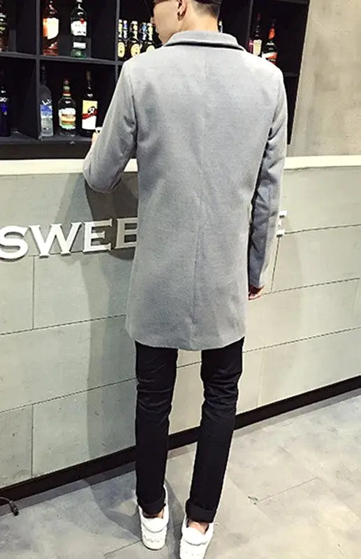 Long Woolen Men Winter Coat