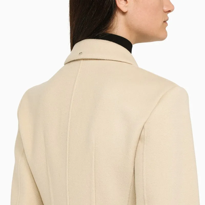 MAX MARA SPORTMAX Ivory Double-Breasted Women's Wool Jacket