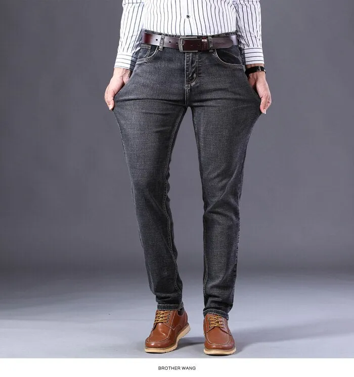 Men's Autumn Business Casual Classic Stretch Denim Straight-Leg Pants