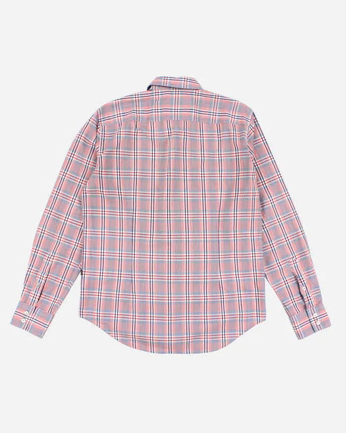 Men's Orange Boss Checked Button Up Shirt - M