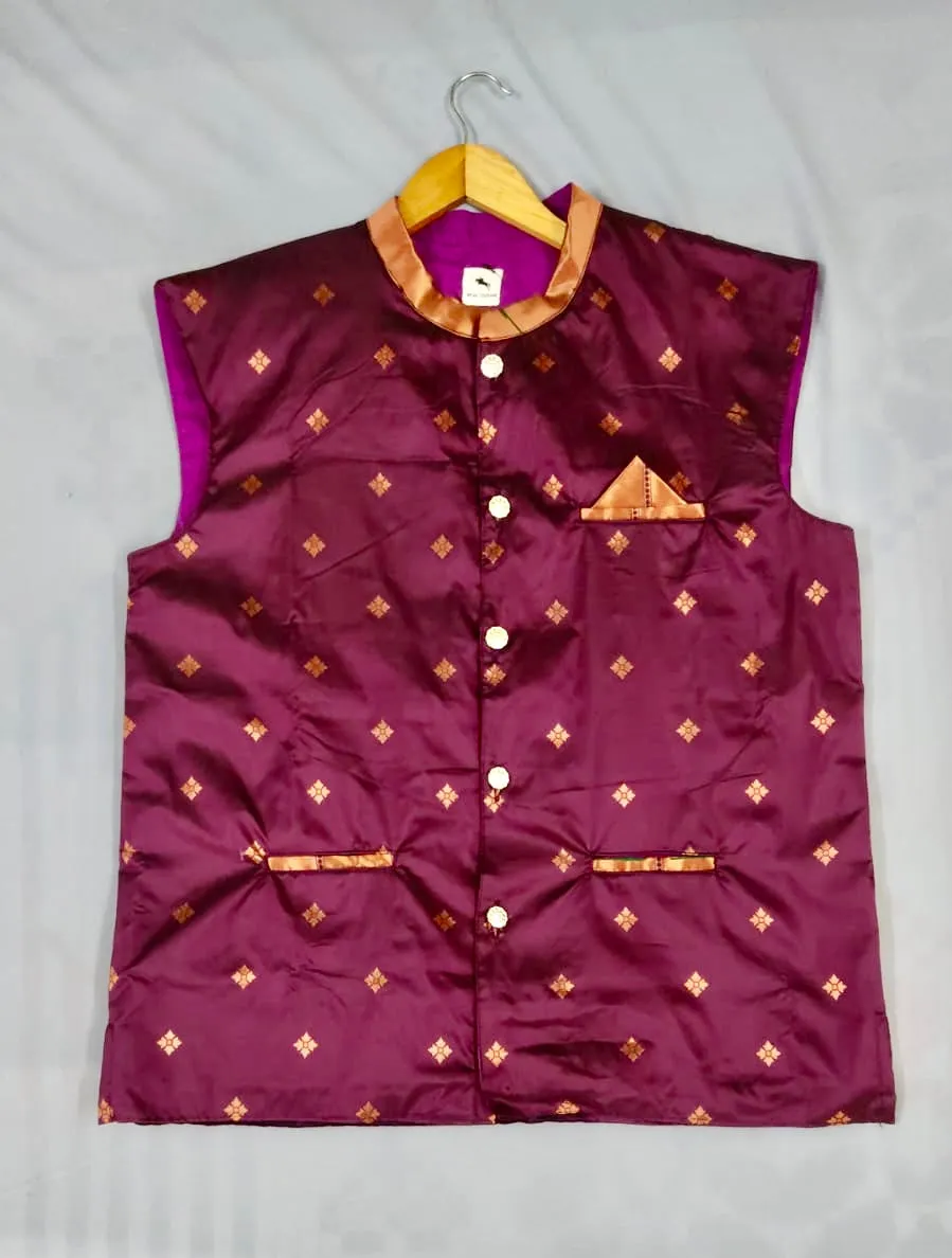 Men’s premium paithani jacket - wine