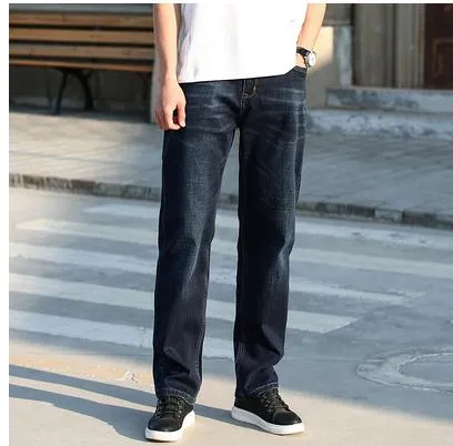 Men's Summer Leisure Light Blue Thin Denim Straight Leg Jeans Pants