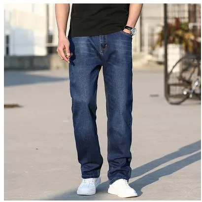 Men's Summer Leisure Light Blue Thin Denim Straight Leg Jeans Pants