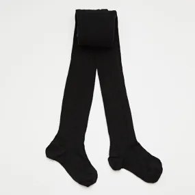 Merino Wool Flat Knit Essential Tights - Black