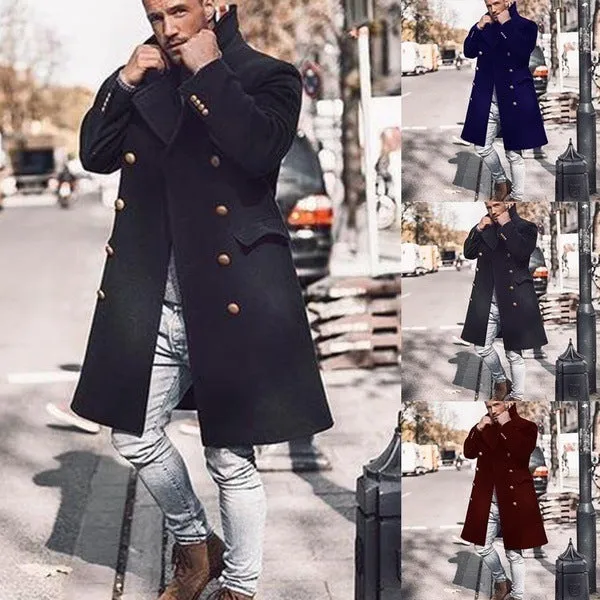 Mid-length Double-breasted Woolen Trench Coat