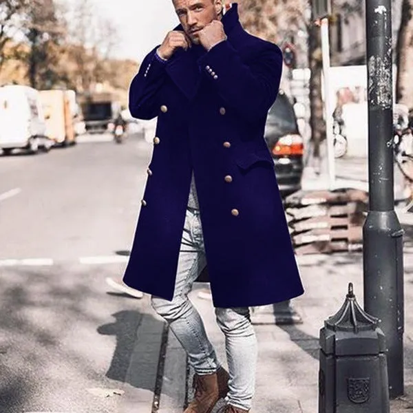 Mid-length Double-breasted Woolen Trench Coat