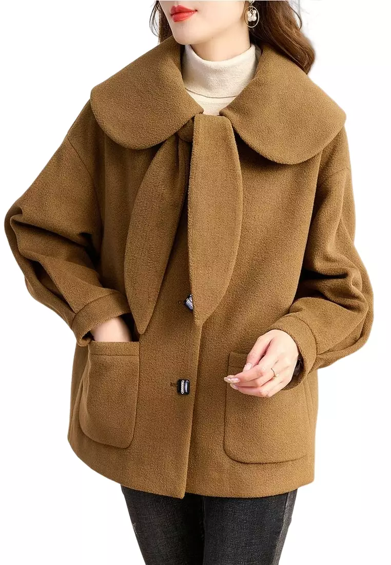 ONX.HK Solid Color Loose Warm Woolen Coat