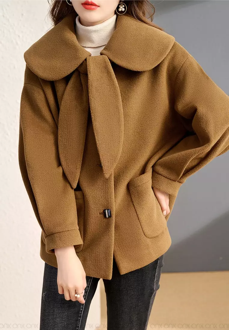 ONX.HK Solid Color Loose Warm Woolen Coat