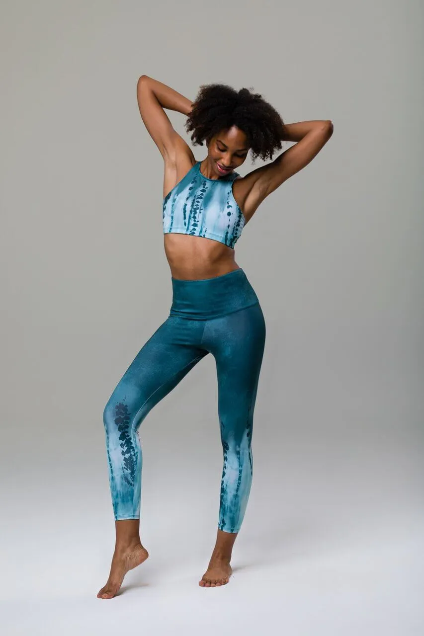 ONZIE // HIGH RISE MIDI LEGGING - OCEAN DIP DYE